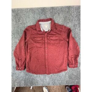 LL Bean Sweater Mens XL Red Fleece Jacket Snap Up Thick 500549 Guide Chore